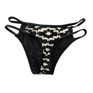 EVIL TWIN BLACK AND WHITE CUT OUT DESIGN BIKINI BOTTOM